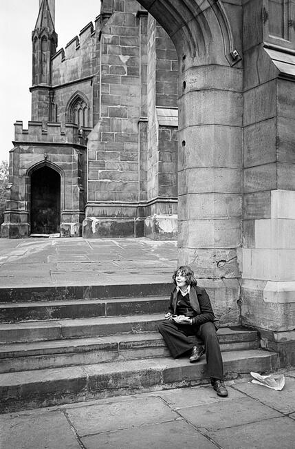 44. Chips on St.Mary's Church Steps, Stockport Collection 1977